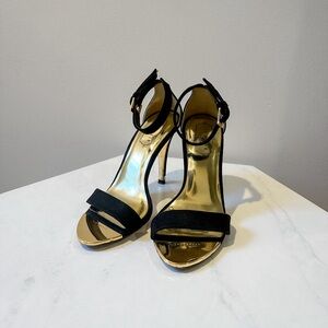 Ted Baker black suede sandal heels